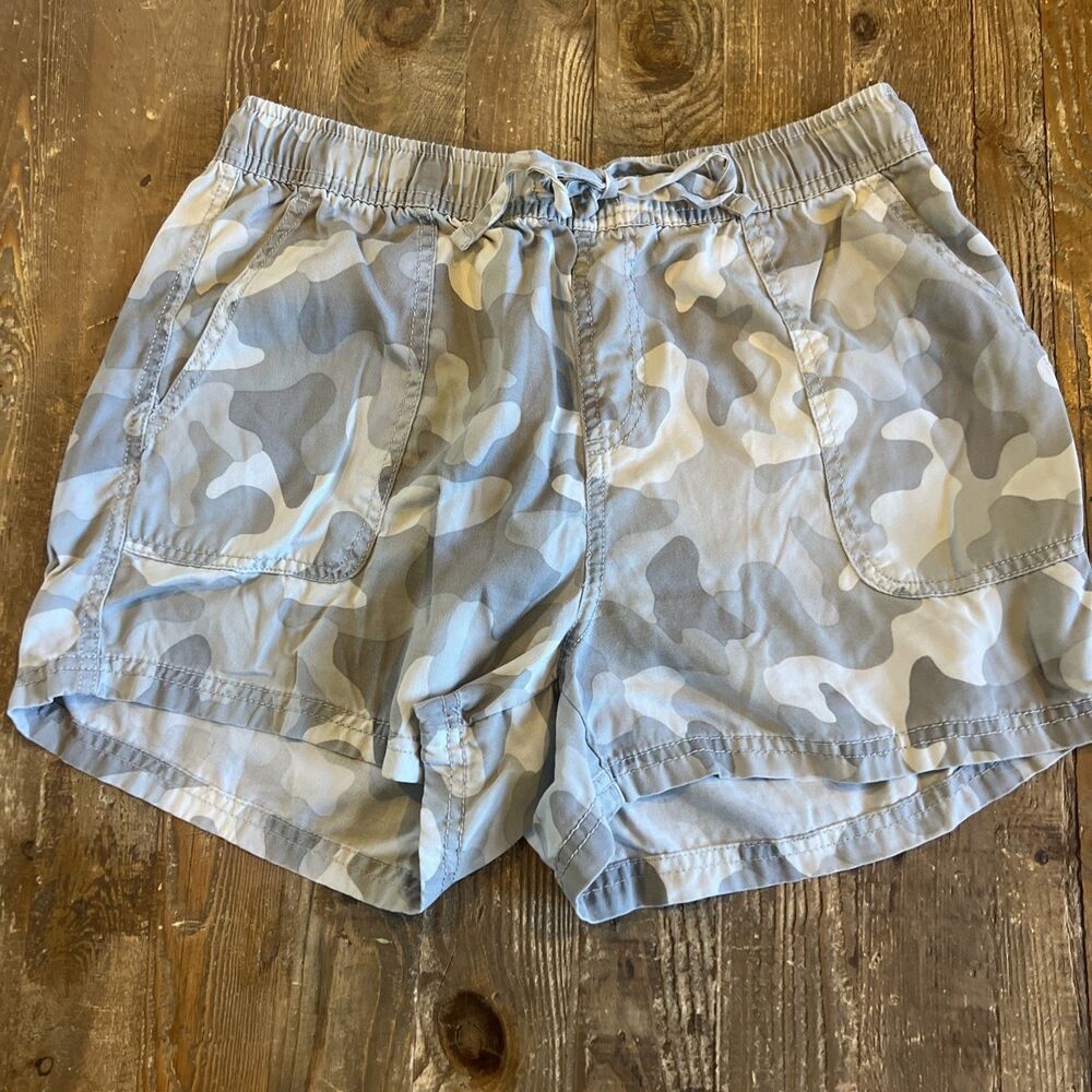 C&C California Grey Camo Lyocell Drawstring Shorts Women’s Sz Medium Casual